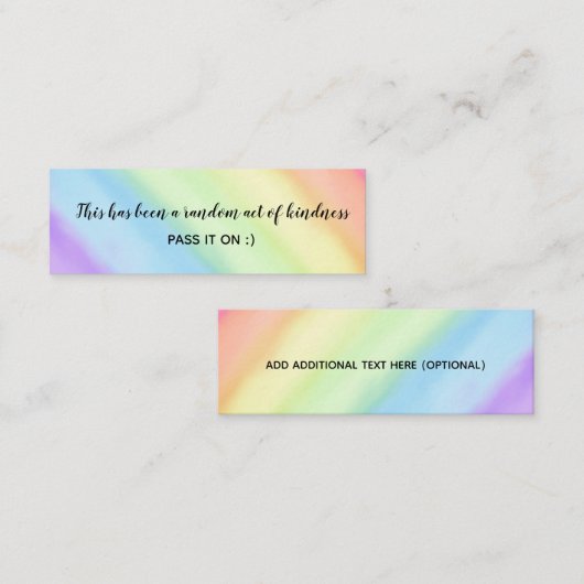 Random Act of Kindness Rainbow Ombré Mini Visitekaartje (Voorkant / Achterkant)