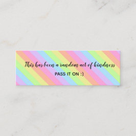 Random Act of Kindness Rainbow Pastel Stripes Mini Visitekaartje
