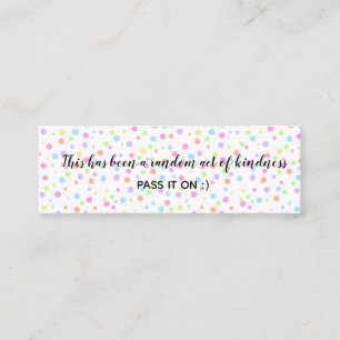 Random Act of Kindness Rainbow Polka Dots Mini Visitekaartje