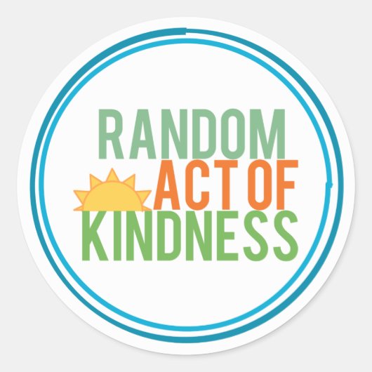 Random Act of Kindness Ronde Sticker (Voorkant)