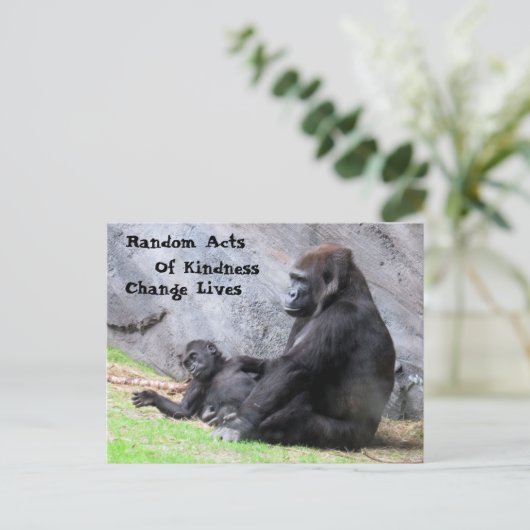 Random Acts of Kindness Briefkaart - Gorilla Famil (Staand voorkant)