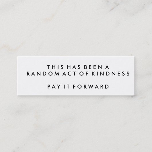 Random Acts of Kindness Challenge Cards Mini Visitekaartje (Voorkant)