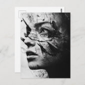 Random Art My Cat Made Birds op mijn hoofd Briefkaart (Voorkant / Achterkant)