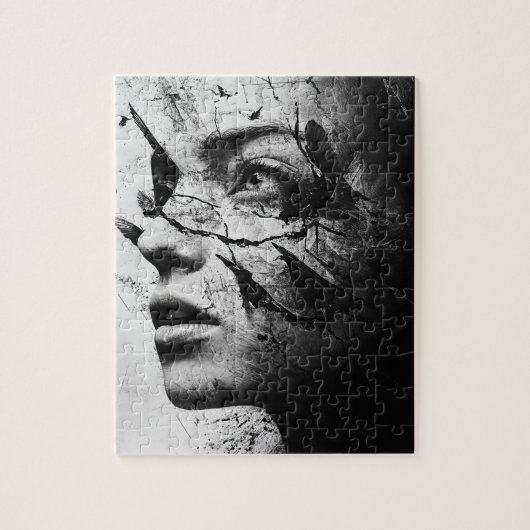 Random Art My Cat Made Birds op mijn hoofd Legpuzzel (Verticaal)