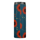 Random Art Nouveau Sunflowers Retro Floral Red Thermosbeker (Achterkant)