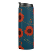 Random Art Nouveau Sunflowers Retro Floral Red Thermosbeker (Geroteerd rechts)