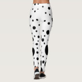 Random Black Stippen op White Fun Leggings (Achterkant)