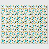 Random Circles Pattern Black Blue & Gold Glitter Cadeaupapier (Vlak)