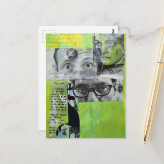 Random Collage Vintage Faces Briefkaart