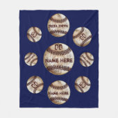 Random Faux persoonlijke honkbalballonnen Fleece Deken (Voorkant)