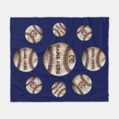 Random Faux persoonlijke honkbalballonnen Fleece Deken (Voorkant (Horizontaal))