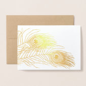 Random Feather Gold Foil Kaart (Voorkant met envelop)