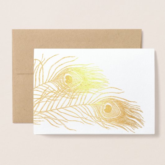 Random Feather Gold Foil Kaart (Voorkant met envelop)