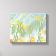 Random Flowers Stretted Canvas Print