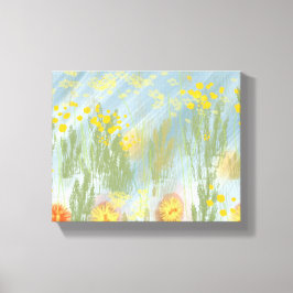 Random Flowers Stretted Canvas Print