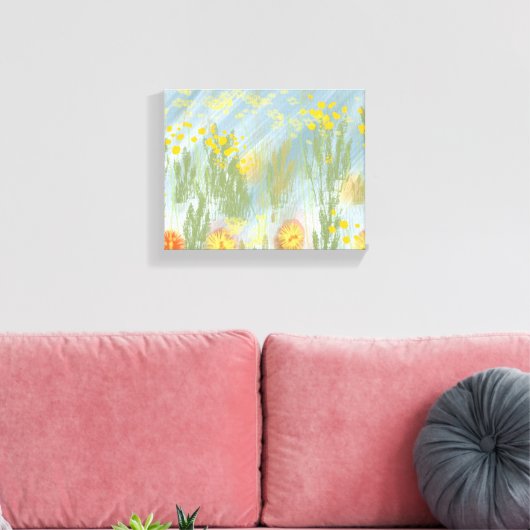 Random Flowers Stretted Canvas Print (Insitu (Woonkamer))