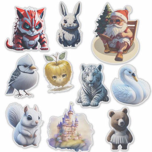 Random Funny Custom-Cut Vinyl Sticker (Voorkant)