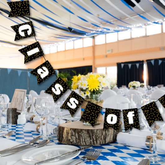 Random Gold Dot Patten Klasse Afstuderen Vlaggetjes