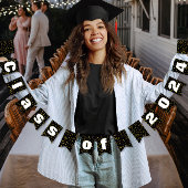 Random Gold Dot Patten Klasse Afstuderen Vlaggetjes