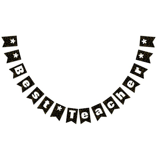 Random Gold Dot Pattern Beste leraar Vlaggetjes (Alle)