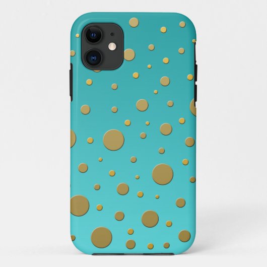 Random Gold-Stippen op Turquoise Modern Pattern Case-Mate iPhone Case (Achterkant)