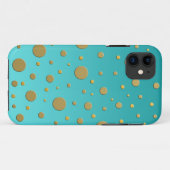 Random Gold-Stippen op Turquoise Modern Pattern Case-Mate iPhone Case (Achterkant (horizontaal))