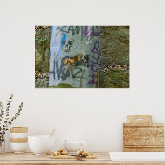 Random Graffiti: Scam Skulls on Pipe Redux Poster (Keuken)
