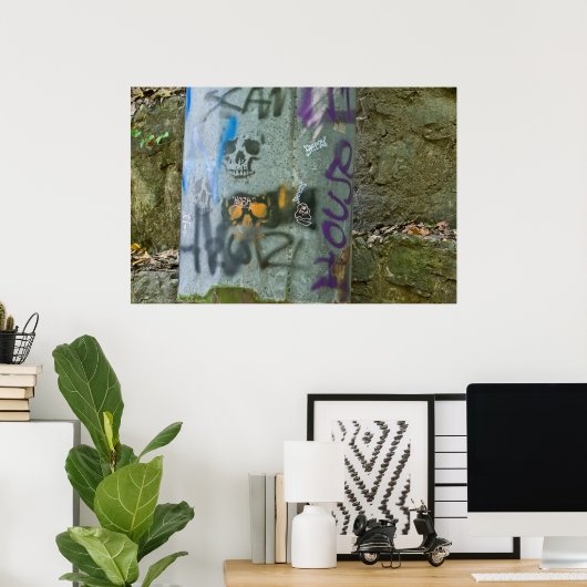 Random Graffiti: Scam Skulls on Pipe Redux Poster (Thuiskantoor)