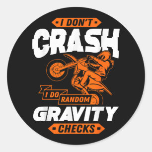 Random Grativity-controles - Motocross en Dirt Bik Ronde Sticker