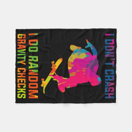 Random Gravity Check Skateboard Skater Skating Ska Fleece Deken (Voorkant (Horizontaal))