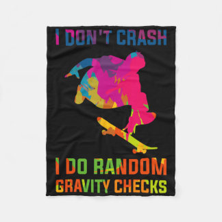 Random Gravity Check Skateboard Skater Skating Ska Fleece Deken