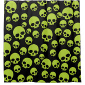 Random Green Skulls Pattern Douchegordijn (Voorkant)