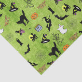 Random Halloween Iconic Pattern Green BG Tissuepapier (Detail)