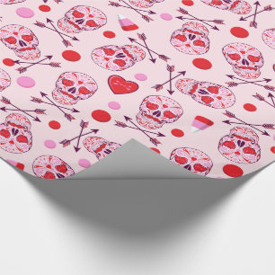 Random Heart Sugar Skulls & Arrows Cadeaupapier