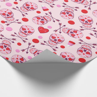 Random Heart Sugar Skulls & Arrows Cadeaupapier