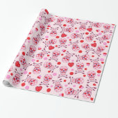 Random Heart Sugar Skulls & Arrows Cadeaupapier (Uitgerold)