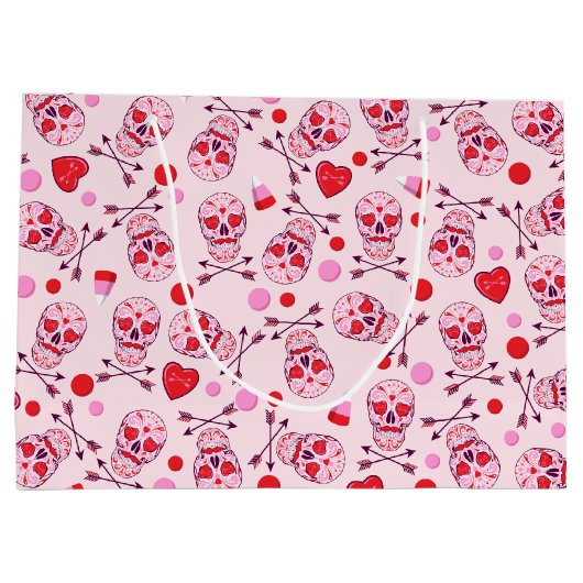 Random Heart Sugar Skulls & Arrows Groot Cadeauzakje (Achterkant)