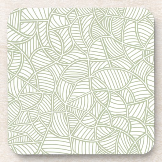 Random Leaf Mosaic Bleek Green Bier Onderzetter (Voorkant)