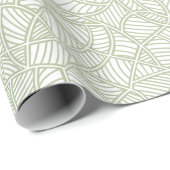 Random Leaf Mosaic Bleek Green Cadeaupapier (Rol Hoek)