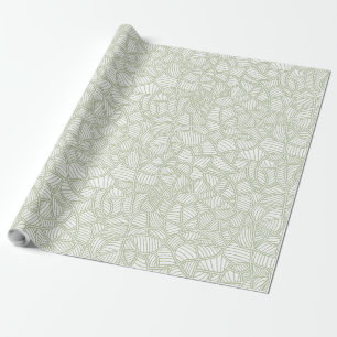 Random Leaf Mosaic Bleek Green Cadeaupapier