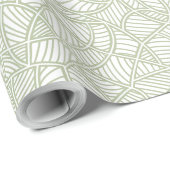 Random Leaf Mosaic Bleek Green Cadeaupapier (Rol Hoek)