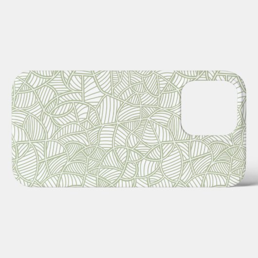 Random Leaf Mosaic Bleek Green Case-Mate iPhone Case (Achterkant (horizontaal))
