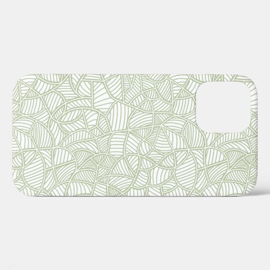 Random Leaf Mosaic Bleek Green Case-Mate iPhone Case (Achterkant (horizontaal))