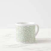 Random Leaf Mosaic Bleek Green Espresso Kop (Voorkant rechts)