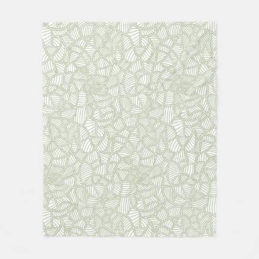 Random Leaf Mosaic Bleek Green Fleece Deken (Voorkant)