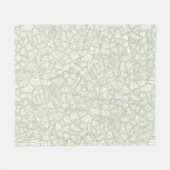 Random Leaf Mosaic Bleek Green Fleece Deken (Voorkant (Horizontaal))