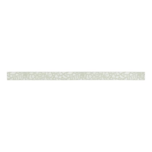Random Leaf Mosaic Bleek Green Grosgrain Lint (Voorkant)
