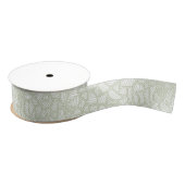 Random Leaf Mosaic Bleek Green Grosgrain Lint (Spoel)