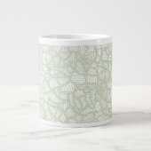 Random Leaf Mosaic Bleek Green Grote Koffiekop (Voorkant)