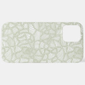 Random Leaf Mosaic Bleek Green iPhone Hoesje (Achterkant horizontaal)